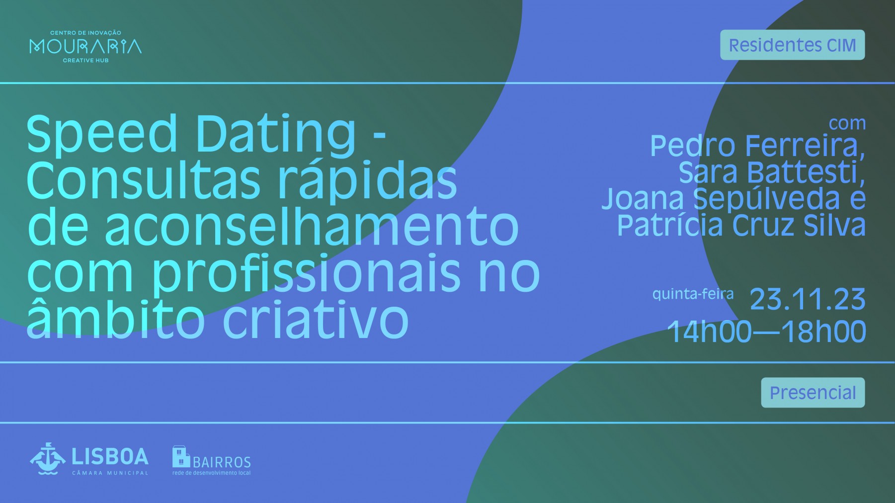 Speed Dating - Consultas rápidas de aconselhamento com profissionais no âmbito criativo